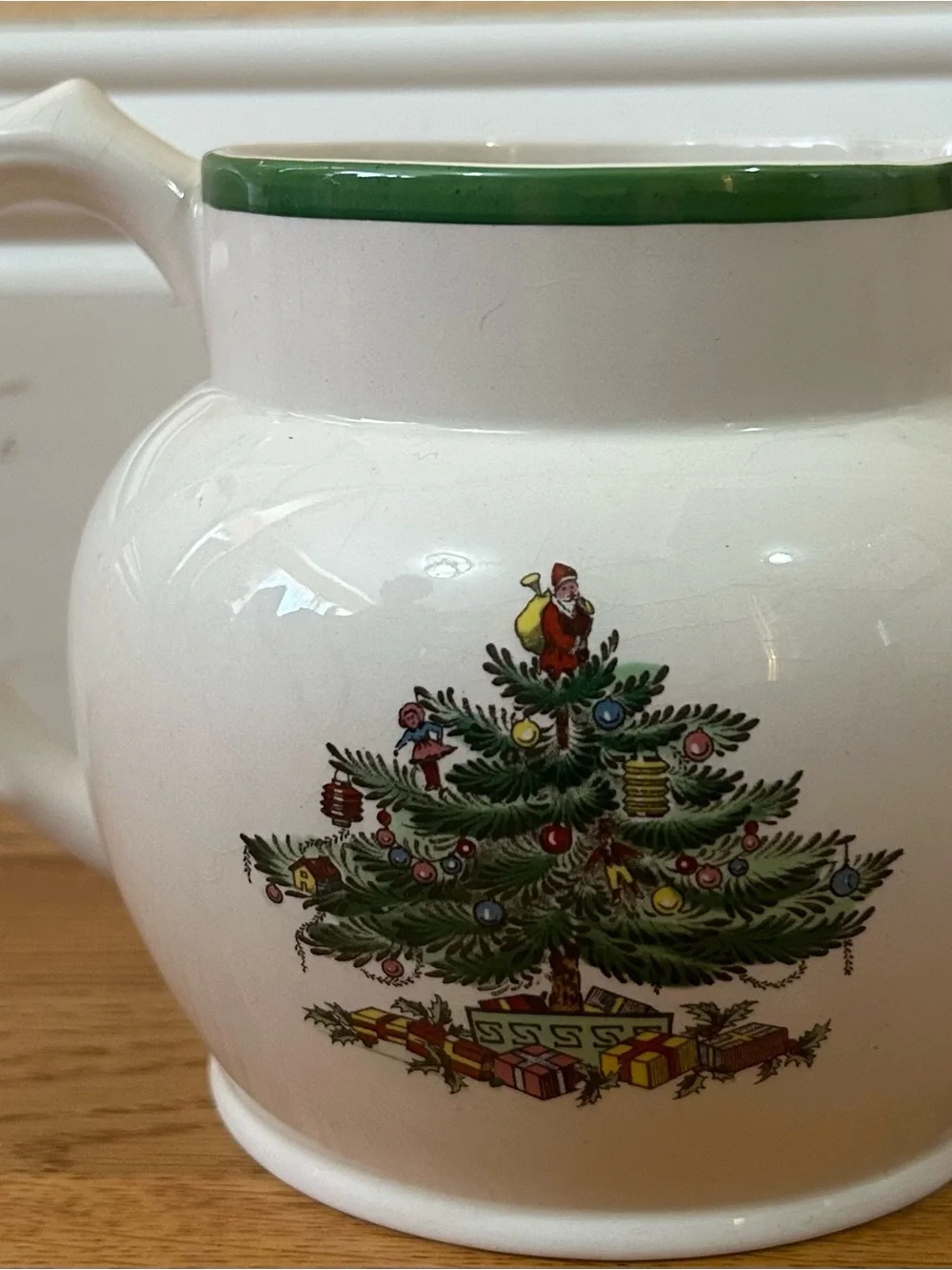 Spode Christmas Tree 4.75 Inch Syrup Pitcher Made In England